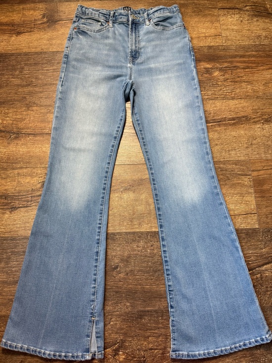 GAP Denim - Gap Kids Girls 70s Flare Jeans Size 18 Light Wash Boho Retro Denim With Slit Hem